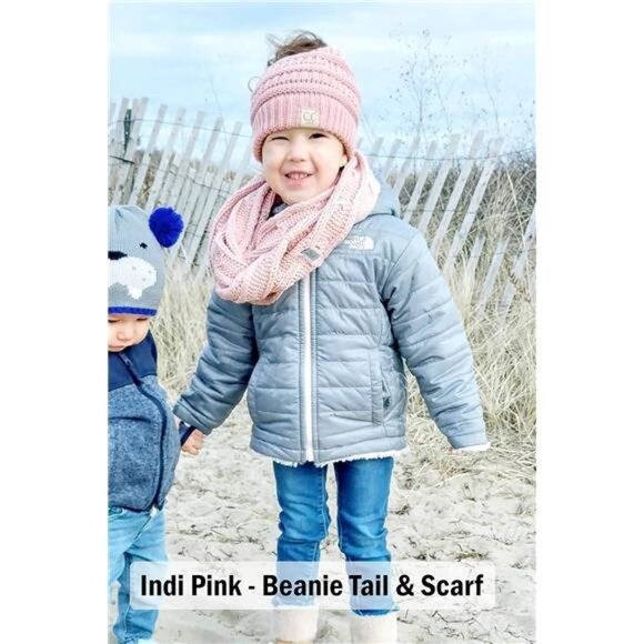 Funky Junque Kids Matching Set Girls Boys Toddler Infinity Scarf Hat Beanie - Picture 5 of 8